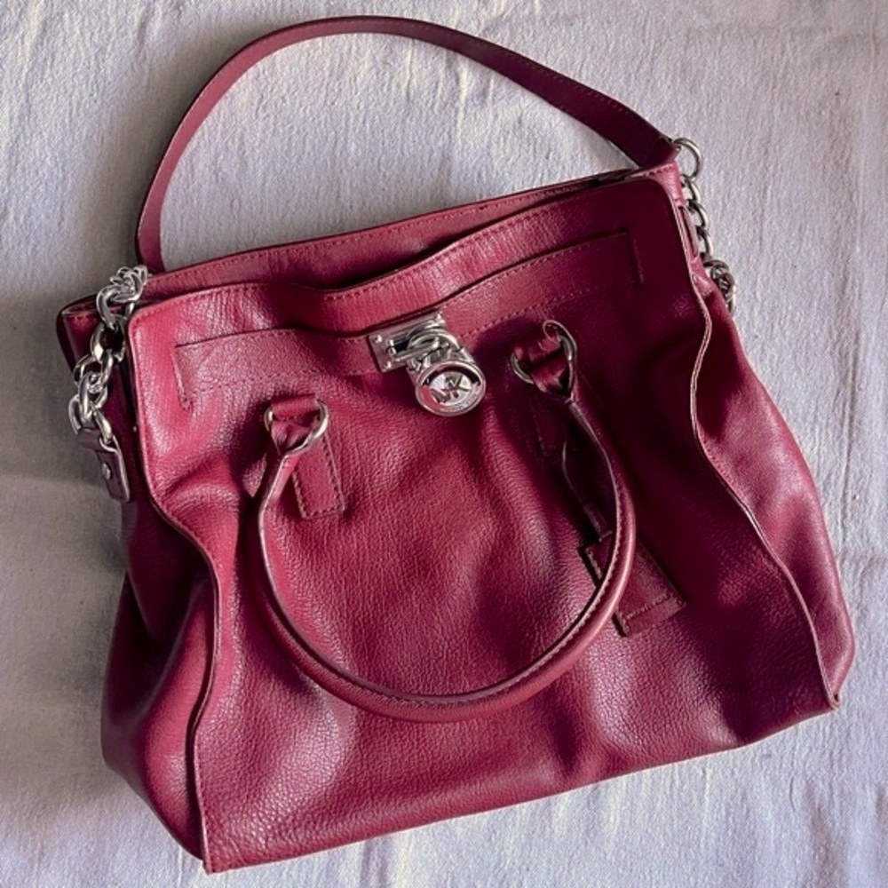 👜 MICHAEL Michael Kors Oxblood Red Leather Satchel 👜